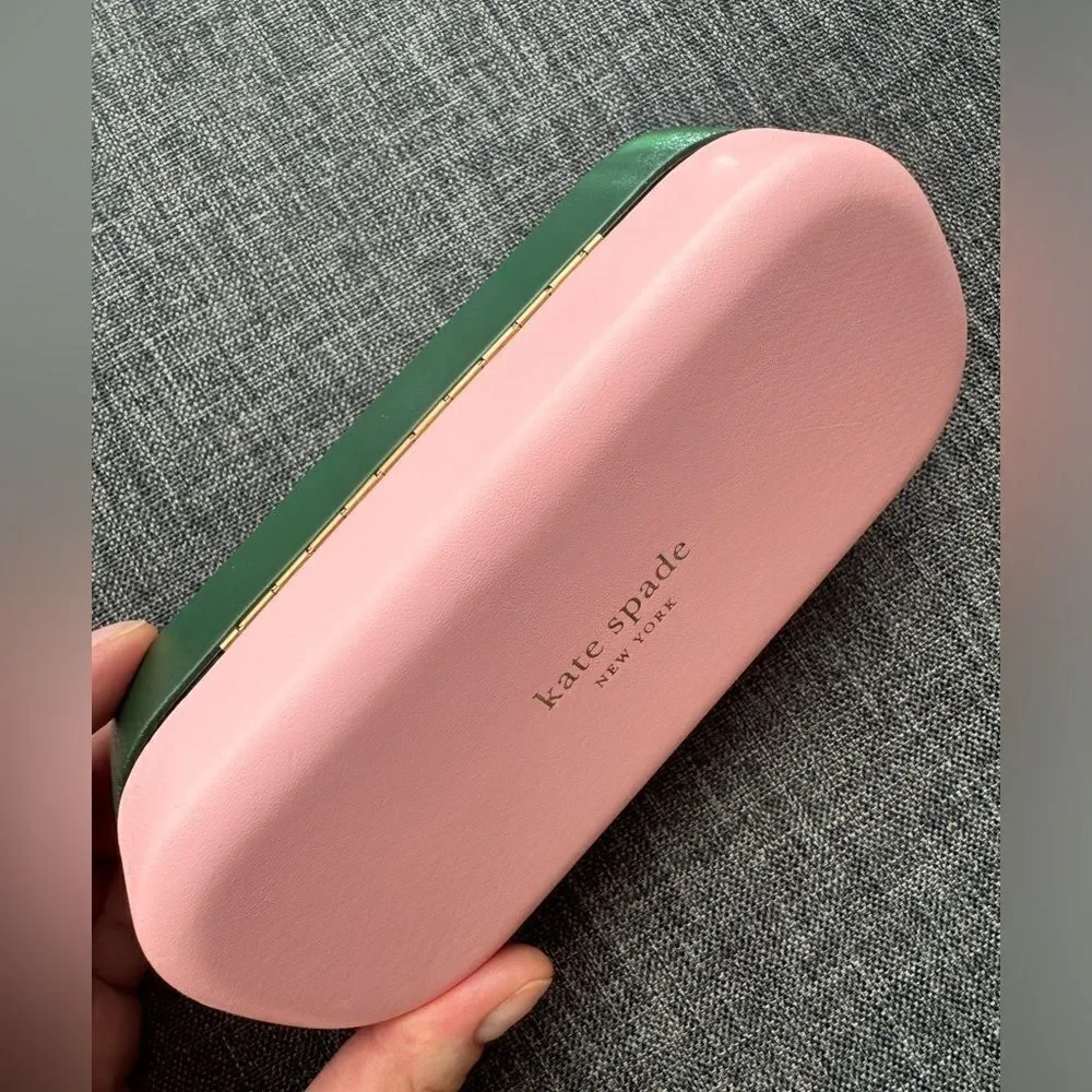 Kate Spade New York Women's Sunglass Eyeglass Case Pink and Green